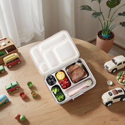 Stainless Steel Bento Box Għall-Tfal